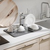 image:imageUmbra Udry Dish Drying Rack Over Sink Foldable 16 Slots Dark Grey  Absorbent microfiber mat arms extend 13 to 22 inches utensil caddy included machine washableOver the Sink Pack of 3