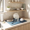 image:imageUmbra Udry Dish Rack and Microfiber Drying Mat  SpaceSaving Design Folds Up for Easy Storage Basic Rack DenimDenim