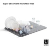 image:imageUmbra Udry Dish Rack with Movable Pegs and Microfiber Drying Mat  SpaceSaving Design Folds Up for Easy Storage Basic Rack Dark Grey