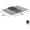 image:imageUmbra Udry Dish Rack with Movable Pegs and Microfiber Drying Mat  SpaceSaving Design Folds Up for Easy Storage Basic Rack Dark Grey
