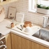 image:imageUmbra Udry Dish Rack with Movable Pegs and Microfiber Drying Mat  SpaceSaving Design Folds Up for Easy Storage Basic Rack Linen