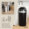 image:imageUmbra Venti Trash Can Swing Top Lid Kitchen Garbage Can 16 Gallon Pewter  Stable and durable build easy wipe clean maintenance indoor or outdoor use commercial or residential plasticBlackNickel