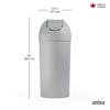 image:imageUmbra Venti Trash Can Swing Top Lid Kitchen Garbage Can 16 Gallon Pewter  Stable and durable build easy wipe clean maintenance indoor or outdoor use commercial or residential plasticGrey