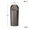 image:imageUmbra Venti Trash Can Swing Top Lid Kitchen Garbage Can 16 Gallon Pewter  Stable and durable build easy wipe clean maintenance indoor or outdoor use commercial or residential plasticPewter