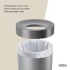 image:imageUmbra Vento Kitchen Trash Can Open Top Bin 165 Gallon GreyNickel  Brushed metal accents bag concealing design easy wipe clean fits home and office durable plasticGreyNickel