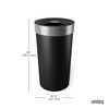 image:imageUmbra Vento Kitchen Trash Can Open Top Bin 165 Gallon GreyNickel  Brushed metal accents bag concealing design easy wipe clean fits home and office durable plasticBlackNickel