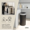 image:imageUmbra Vento Kitchen Trash Can Open Top Bin 165 Gallon GreyNickel  Brushed metal accents bag concealing design easy wipe clean fits home and office durable plasticBlackNickel