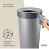 image:imageUmbra Vento Kitchen Trash Can Open Top Bin 165 Gallon GreyNickel  Brushed metal accents bag concealing design easy wipe clean fits home and office durable plasticGreyNickel