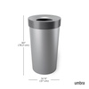 image:imageUmbra Vento Kitchen Trash Can Open Top Bin 165 Gallon GreyNickel  Brushed metal accents bag concealing design easy wipe clean fits home and office durable plasticGreyNickel