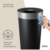 image:imageUmbra Vento Kitchen Trash Can Open Top Bin 165 Gallon GreyNickel  Brushed metal accents bag concealing design easy wipe clean fits home and office durable plasticBlackNickel