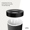 image:imageUmbra Vento Kitchen Trash Can Open Top Bin 165 Gallon GreyNickel  Brushed metal accents bag concealing design easy wipe clean fits home and office durable plasticBlack