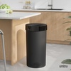image:imageUmbra Vento Kitchen Trash Can Open Top Bin 165 Gallon GreyNickel  Brushed metal accents bag concealing design easy wipe clean fits home and office durable plasticBlack