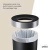 image:imageUmbra Vento Kitchen Trash Can Open Top Bin 165 Gallon GreyNickel  Brushed metal accents bag concealing design easy wipe clean fits home and office durable plasticBlackNickel