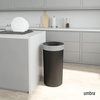 image:imageUmbra Vento Kitchen Trash Can Open Top Bin 165 Gallon GreyNickel  Brushed metal accents bag concealing design easy wipe clean fits home and office durable plasticBlackNickel