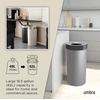 image:imageUmbra Vento Kitchen Trash Can Open Top Bin 165 Gallon GreyNickel  Brushed metal accents bag concealing design easy wipe clean fits home and office durable plasticGreyNickel