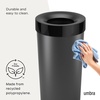 image:imageUmbra Vento Kitchen Trash Can Open Top Bin 165 Gallon GreyNickel  Brushed metal accents bag concealing design easy wipe clean fits home and office durable plasticBlack