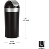 image:imageUmbra Vento Open Top 165Gallon Kitchen Trash Large BlackNickel amp Vento Open Top 165Gallon Kitchen Trash Large Garbage Can for Indoor Outdoor or Commercial Use 165 Gallon GreySteelPewter