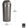 image:imageUmbra Vento Open Top 165Gallon Kitchen Trash Large BlackNickel amp Vento Open Top 165Gallon Kitchen Trash Large Garbage Can for Indoor Outdoor or Commercial Use 165 Gallon GreySteelPewter