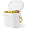 image:imageUmbra Bellwood Kitchen Compost Bin  WhiteNatural Countertop or Cabinet Mounted 4L Compost Container with Hidden Bag Retainer BPAFree amp Dishwasher Safe Bellwood Collection  Removable wooden handle hidden bag retainer dishwasher safe BPAfree recycled plastic