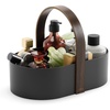 image:imageUmbra Bellwood Makeup Organizer with Handle Large WhiteNatural  Three tier capacity removable brush cup integrated carry design vanity countertop use sixty percent recycled plasticBlackWalnut