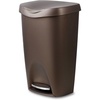 image:imageUmbra Brim 13 Gallon Trash Can with Lid Kitchen Garbage Can Bronze  Stainless steel foot pedal soft close mechanism concealed bag ring durable and sturdy easy wipe clean