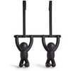 image:imageUmbra Buddy Over Door Hook Space Saving Cabinet Set of 2 White  Nonslip rubber tips EVA foam padding installs without tools protects surfaces towel storage solution recycled plasticBlack