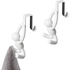 image:imageUmbra Buddy Over Door Hook Space Saving Cabinet Set of 2 White  Nonslip rubber tips EVA foam padding installs without tools protects surfaces towel storage solution recycled plasticWhite