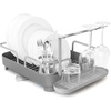 image:imageUmbra Holster Dish Rack Molded Plastic Dish Drying Rack with Drainage Spout CharcoalCharcoal