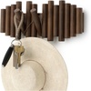 image:imageUmbra Picket Coat Rack Wall Mount 5 FlipDown Coat Hooks Natural  Beveled pine wood dowels supports up to 5 lbs mounting hardware included space savingWalnut