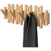 image:imageUmbra Picket Coat Rack Wall Mount 5 FlipDown Coat Hooks Natural  Beveled pine wood dowels supports up to 5 lbs mounting hardware included space savingNatural