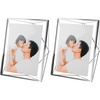 image:imageUmbra Prisma Picture Frame Floating Metal Wall Mount 5x7 Brass  Steel wire construction unique geometric shape displays photo between glass desk or tabletop use hardware includedcromado