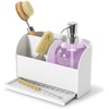 image:imageUmbra Sling Sink Caddy Sponge Holder with Dish Soap Pump White  Allinone organizer removable divider water catching tray 500 ml capacity recycled plastic
