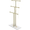 image:imageUmbra Trigem Jewelry Stand Tiered Necklace Holder Steel WhiteBrass  Multi level design tangle free solution doubles as accessory tray padded scratch protection 19 inches tallWhiteGold