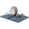 image:imageUmbra Udry Dish Drying Rack Folding Dish Drainer Mat Mini Dark Grey  Absorbent microfiber base removable tray dishwasher safe compact storage BPAfree plasticSlate Blue