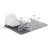 image:imageUmbra Udry Dish Rack with Movable Pegs and Microfiber Drying Mat  SpaceSaving Design Folds Up for Easy Storage Basic Rack Dark Grey