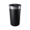 image:imageUmbra Vento Kitchen Trash Can Open Top Bin 165 Gallon GreyNickel  Brushed metal accents bag concealing design easy wipe clean fits home and office durable plasticBlackNickel