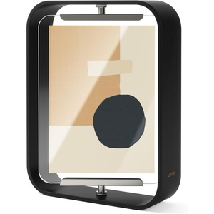 image:imageUmbra Bellwood 5x7 Desk Picture Frame with Bent Wood Trim and TwoSided Rotating Display Natural  Beech wood 360 degree pivot two photo display portrait or landscape wipe cleanBlack