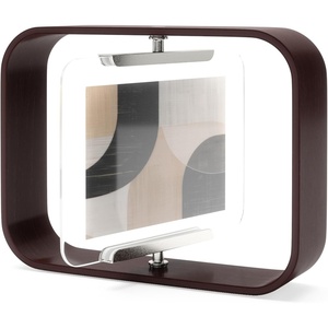 image:imageUmbra Bellwood Desk Picture Frame Rotating Double Sided 4x6 Walnut  Beech wood 360 degree pivot two photo display portrait or landscape wipe clean