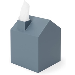 image:imageUmbra Casa Tissue Box Cover House Shaped Kleenex Box Holder Square White  Adds decorative touch to rooms easy one hand retrieval wipe with damp cloth durable plasticSlate Blue