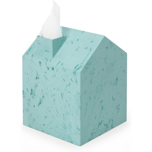 image:imageUmbra Casa Tissue Box Cover House Shaped Kleenex Box Holder Square White  Adds decorative touch to rooms easy one hand retrieval wipe with damp cloth durable plasticOcean Blue
