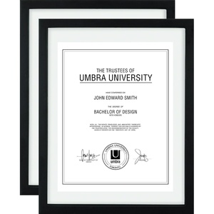 image:imageUmbra Document Frame  13x16 Picture Frame Floating Frame for Displaying 11x14 Document Diploma Certificate Photo or Artwork Black11 x 14