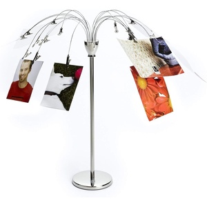 image:imageUmbra Fotofalls  Desktop Photo Holder and Picture Stand with Plated Wire and Metal Clips NickelMedium