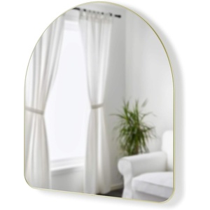 image:imageUmbra Hubba Arched Wall Mirror with Metallic Frame Modern Style for Bathroom Entryway Living Room and More 34 x 36Inch Brass