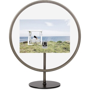 image:imageUmbra Infinity Picture Frame Floating Photo Display for Desk or Wall 5X7 MAT BRASPewter