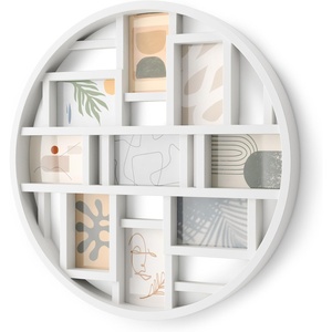 image:imageUmbra Luna Collage Picture Frame Holds Nine 4x6 Photos Large 22Inch Diameter Black  Circular wall display solid backing for easy changes includes two sawtooth hangers recycled plasticWhite