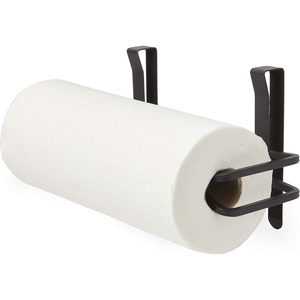 image:imageUmbra Squire Paper Towel Holder Under Cabinet Wall Mount Steel Black  Bent metal space saving compact size hangs over door or shelf low waste finish fits kitchen or bath