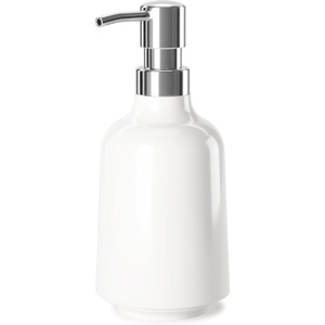 image:imageUmbra Step Soap Pump Refillable Hand Soap Dispenser 13 OZ White  Melamine construction glossy finish durable for busy homes kitchen or bathroom