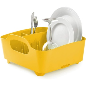 image:imageUmbra Tub Dish Drying Rack  Lightweight SelfDraining Dish Rack for Kitchen Sink and Counter at Home RV or Motorhome Smoke Black 330590582Canary Yellow