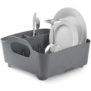 image:imageUmbra Tub Dish Drying Rack  Lightweight SelfDraining Dish Rack for Kitchen Sink and Counter at Home RV or Motorhome Smoke Black 330590582Charcoal