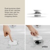 image:imageUmbra Bloom Drain Stop Bathtub Drain Hair Catcher 3Inch Surf Blue  Silicone material flexible and durable fits standard drains wipe or rinse clean rust resistantWhite